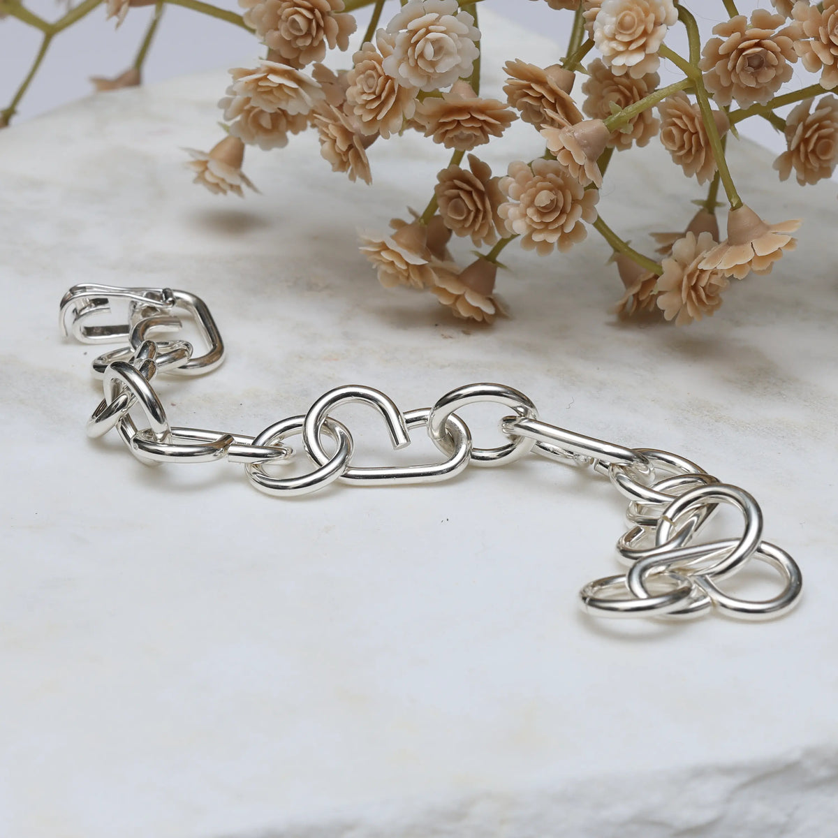 AJ Sterling Silver Chain Bracelet