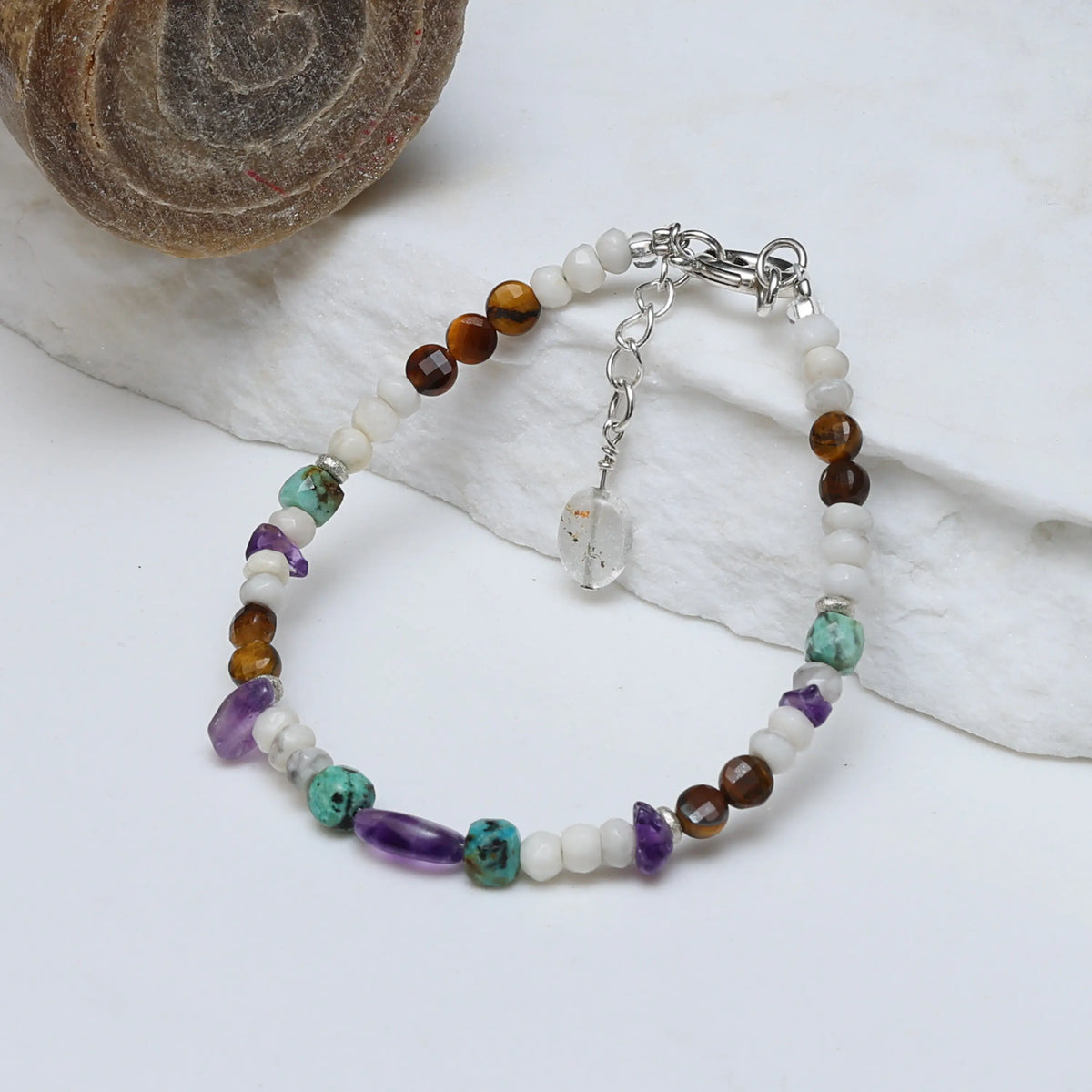 Flowers in the Snow Aquamarine Renewal Bracelet