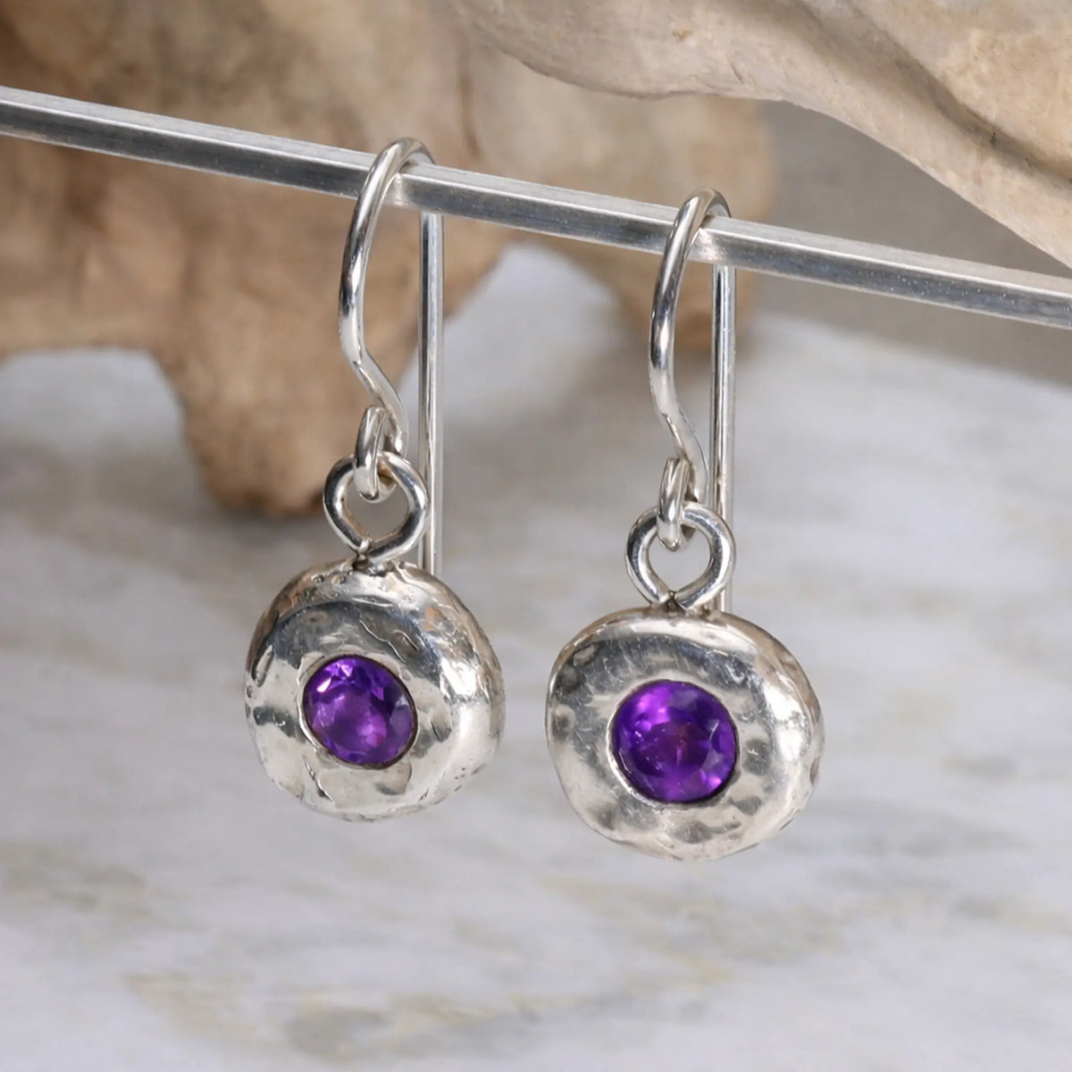 Luma Silver Nugget Drops with Amethyst