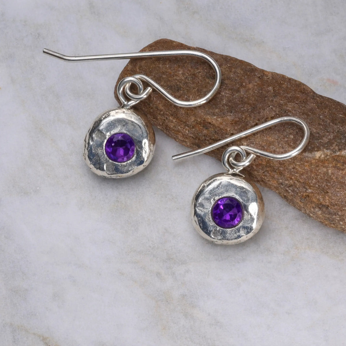 Luma Silver Nugget Drops with Amethyst