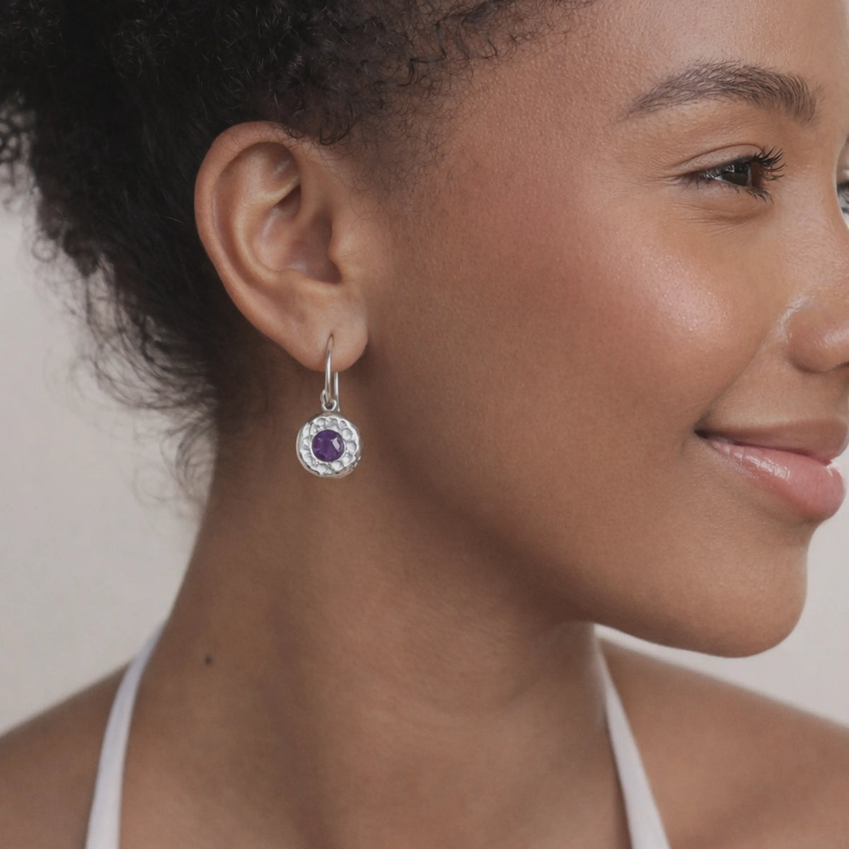 Luma Silver Nugget Drops with Amethyst