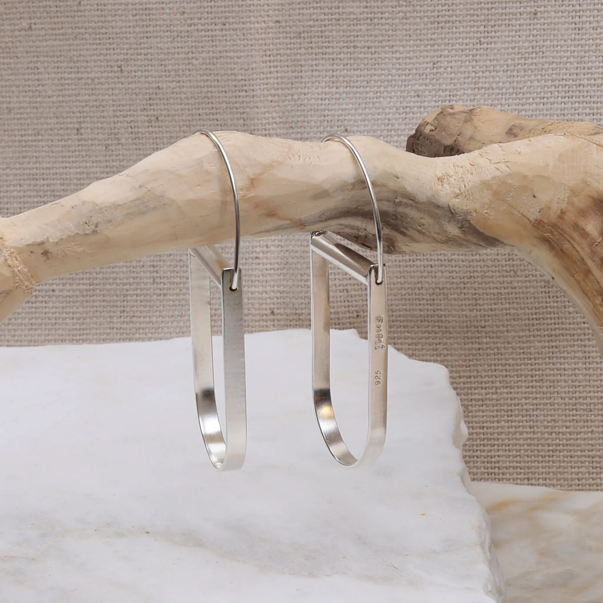 Continuum Sterling Silver U Form Earrings