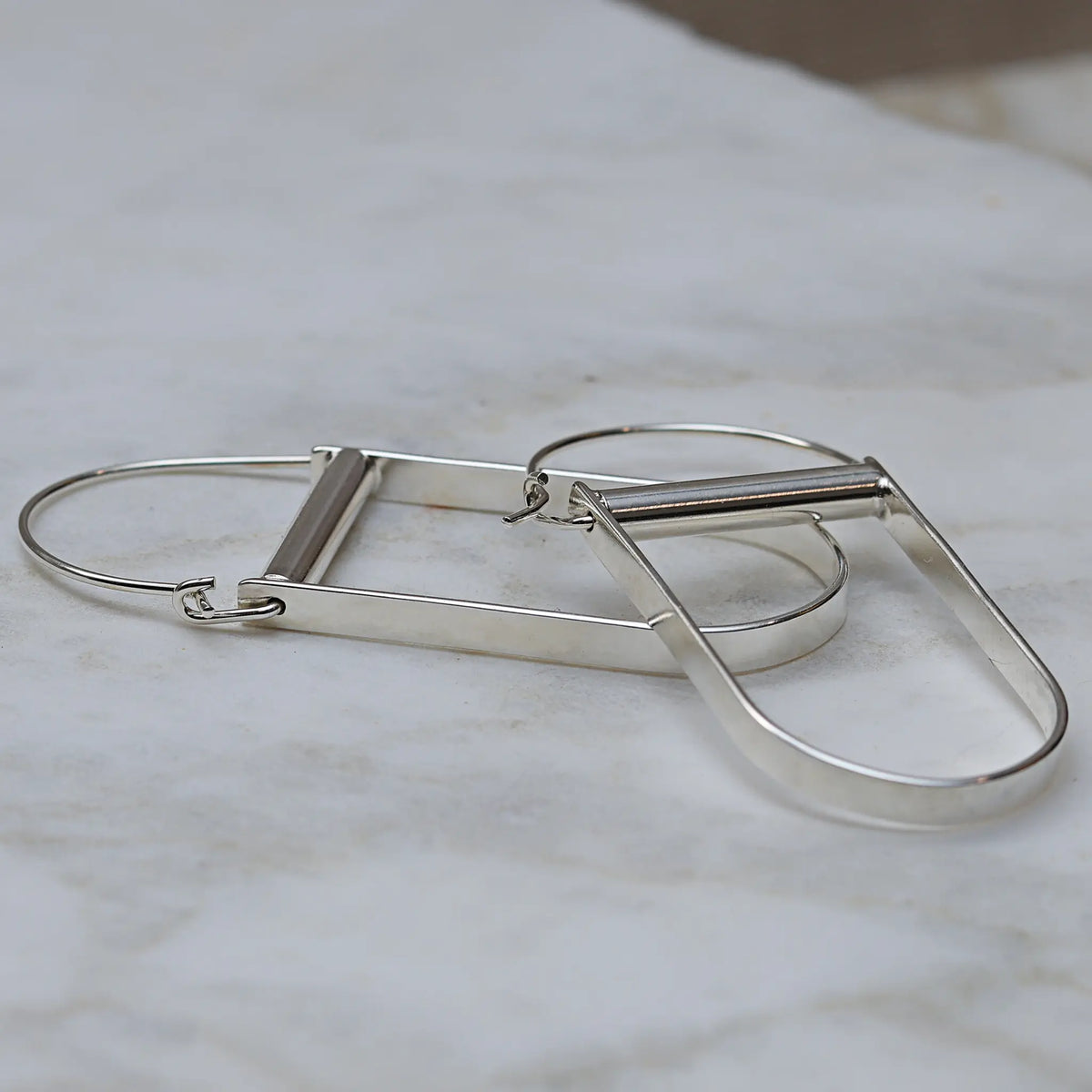 Continuum Sterling Silver U Form Earrings