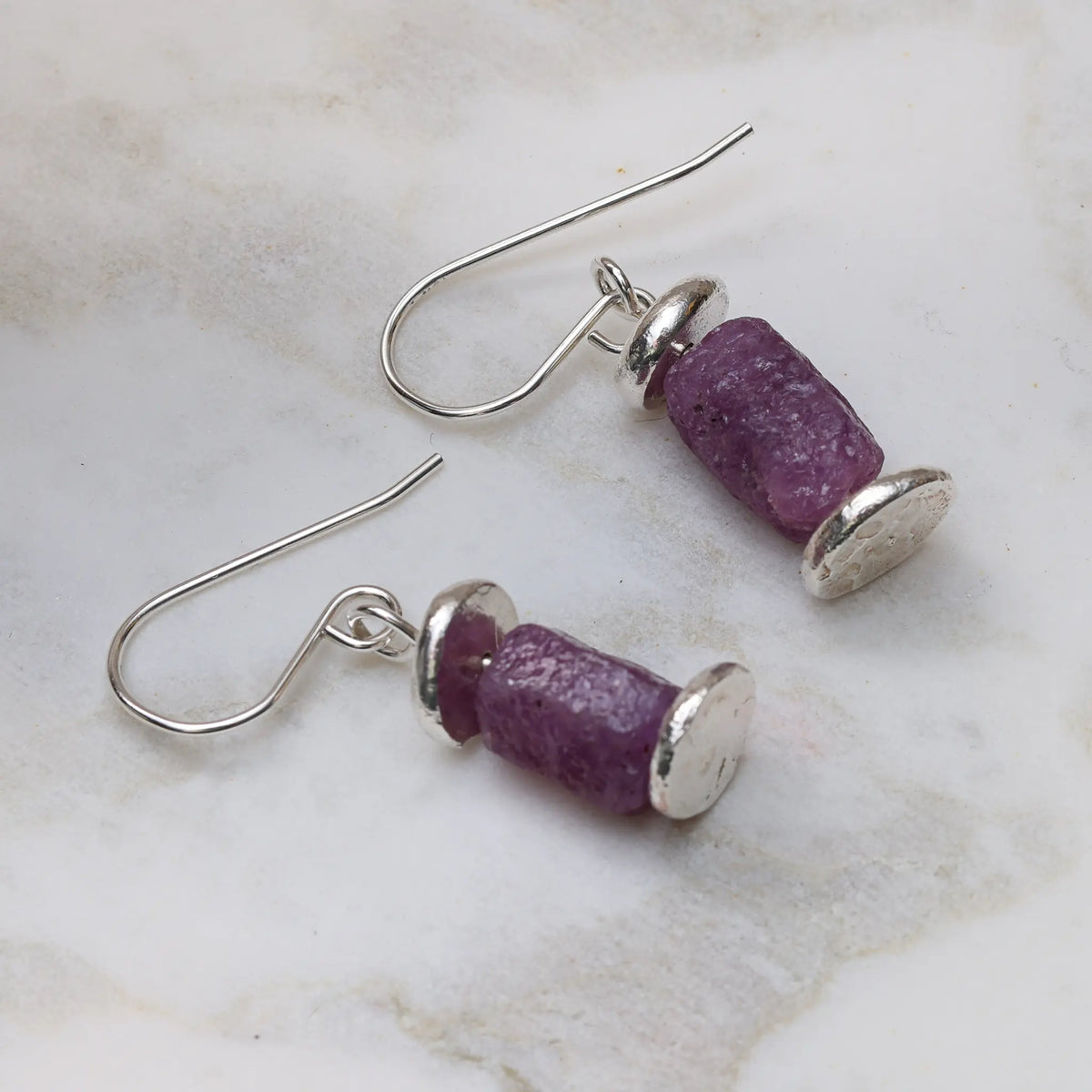 Kyla Raw Ruby Drop Earrings