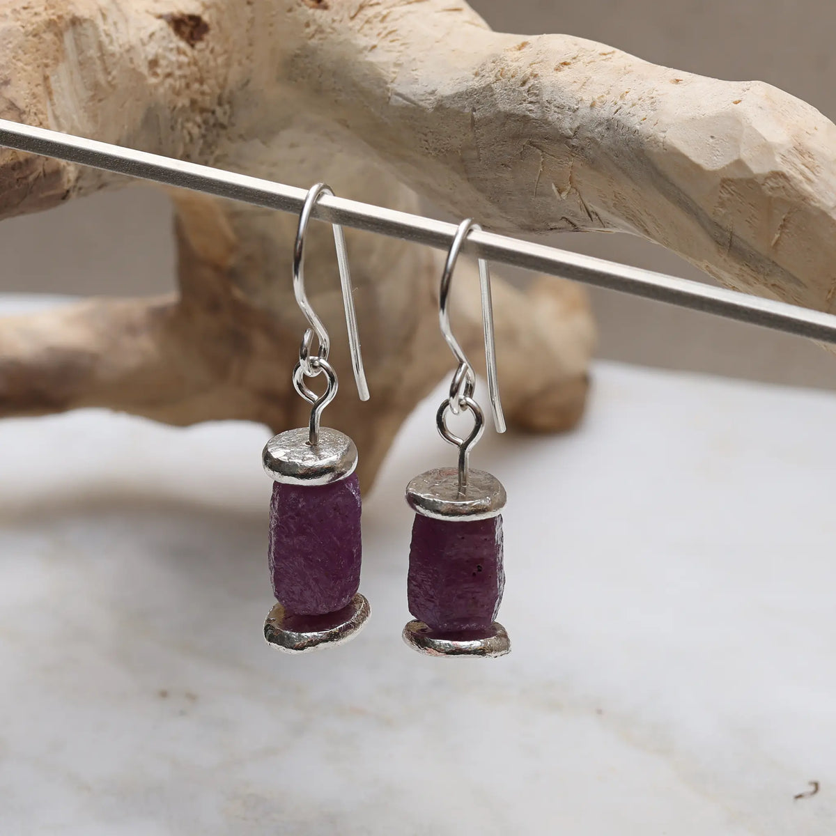 Kyla Raw Ruby Drop Earrings