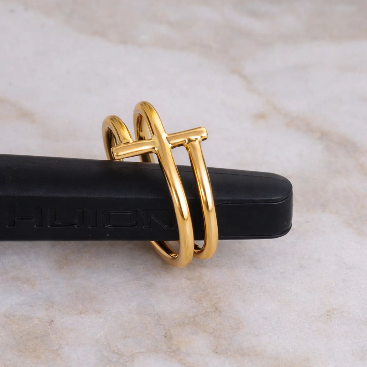 Unique 14K Gold ring, double wound. Handmade