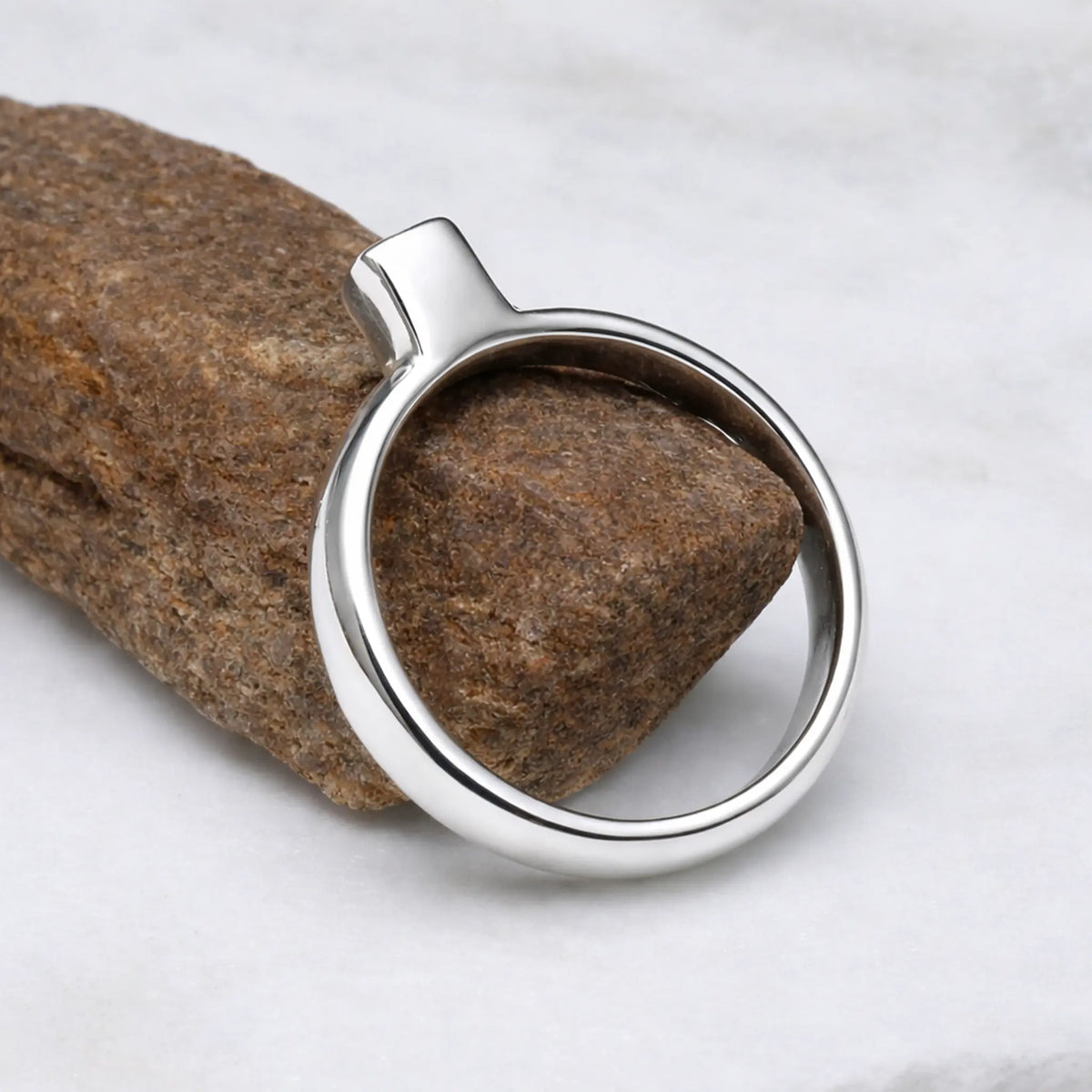 Set Square Silver Cube Ring
