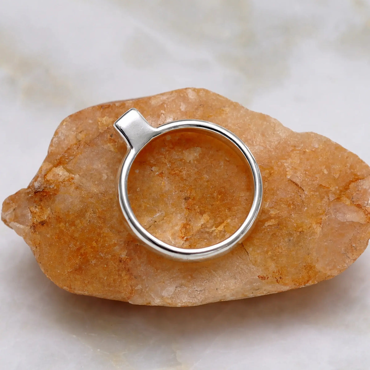 Set Square Silver Cube Ring