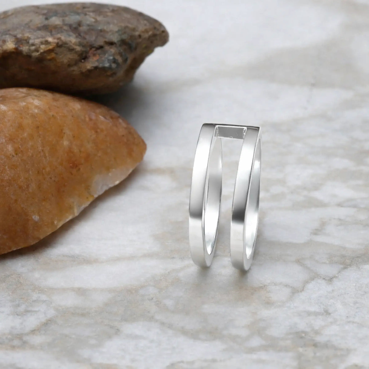 The Crossing Double Band Sterling Silver Ring