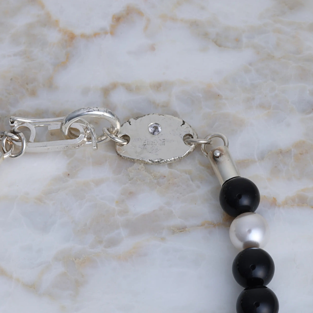 Meridian Black Onyx and Tiger’s Eye Bracelet in Sterling Silver